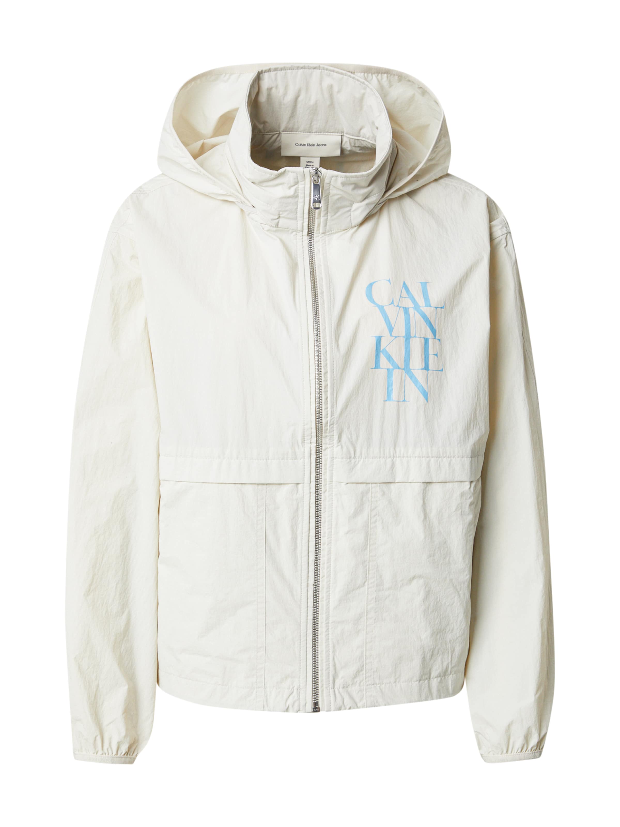 balts Calvin Klein Jeans Starpsezonu jaka 'ESSENTIALS': no priekšpuses