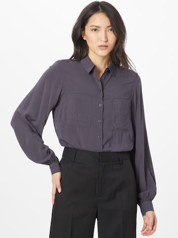 QS Blouse in Grey: front