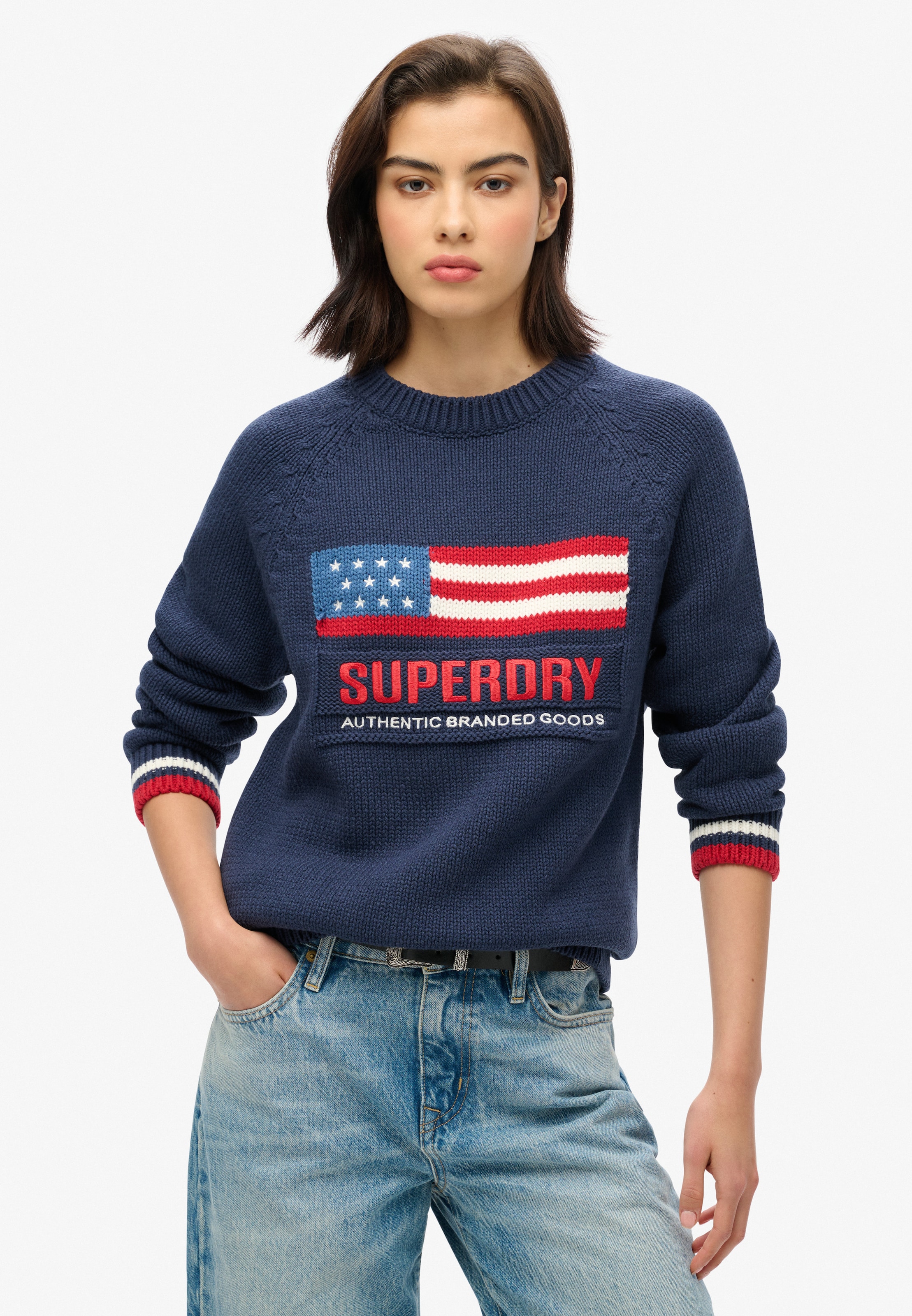 Superdry Trui in Blauw: voorkant