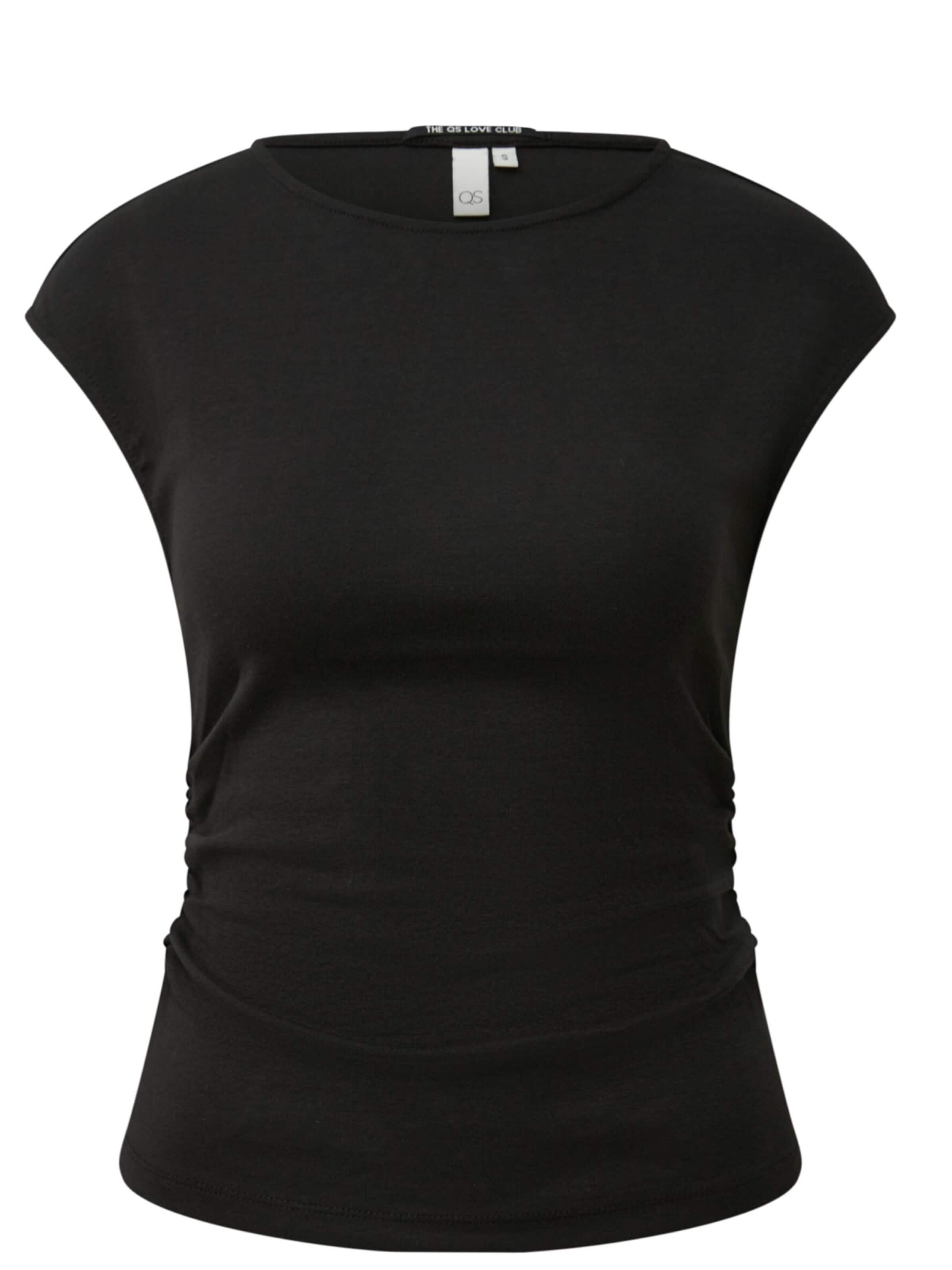 T-shirt QS en noir : devant