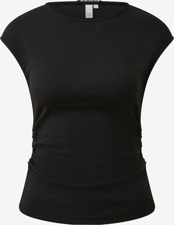T-shirt QS en noir : devant