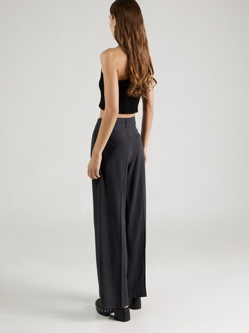 Gina Tricot Wide Leg Bukser med fals i sort