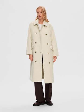 Manteau mi-saison SELECTED FEMME en beige : devant