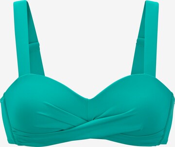 LASCANA Bandeau Bikini Top in Green: front