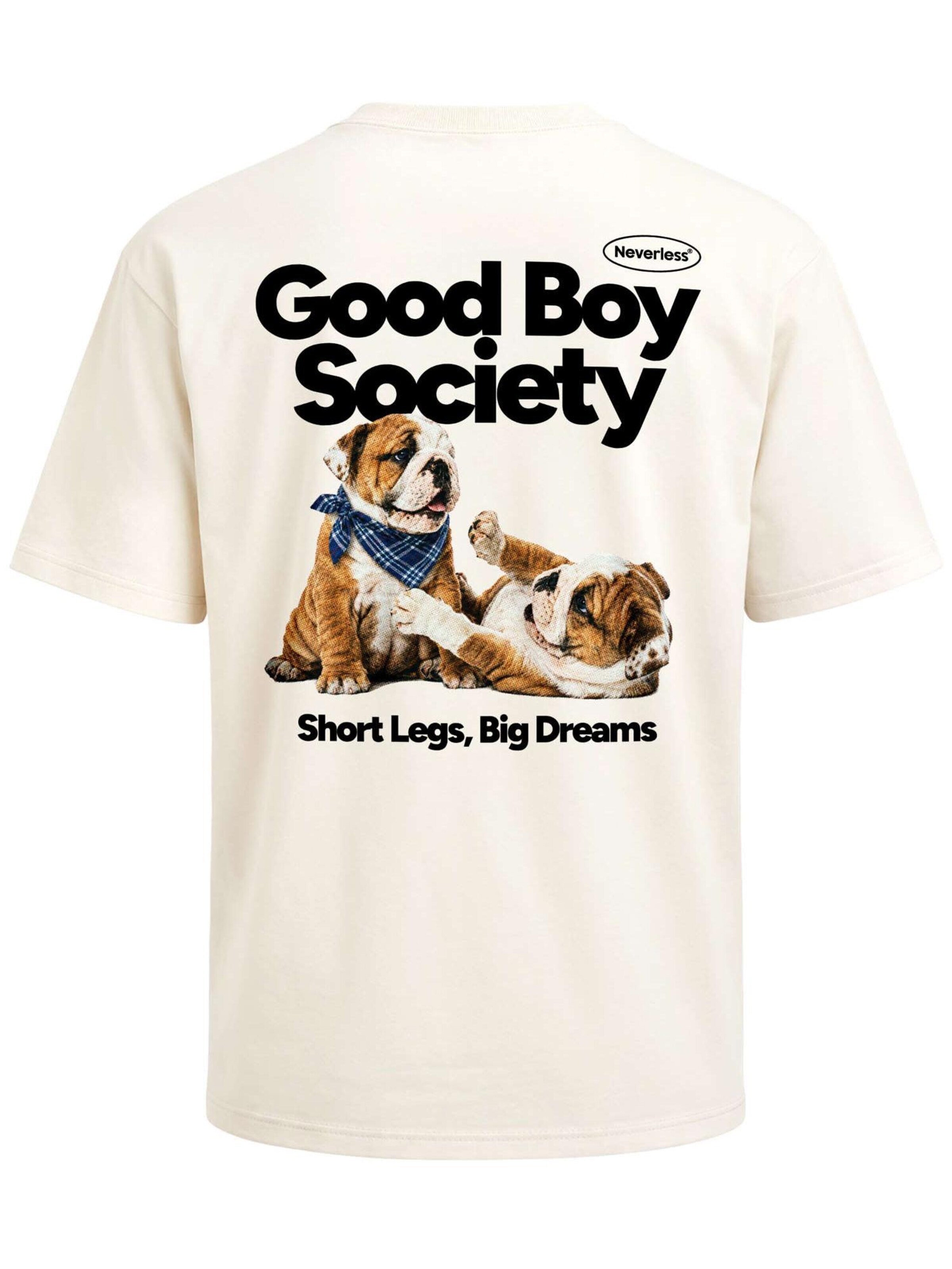 Neverless Shirt 'Good Boy Society' in Beige