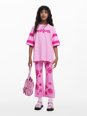 Desigual Rozšírený strih Nohavice - Ružová: predná strana