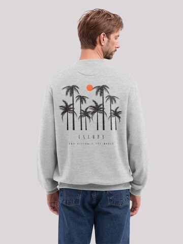 Sweat-shirt 'Escape Discover the World Palm Trees Black' F4NT4STIC en gris