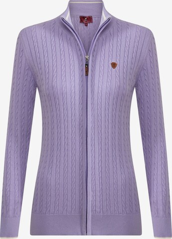 Cardigan Williot en violet : devant