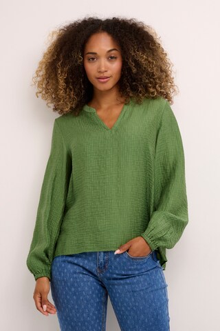 Cream Blouse 'Wilma' in Green: front