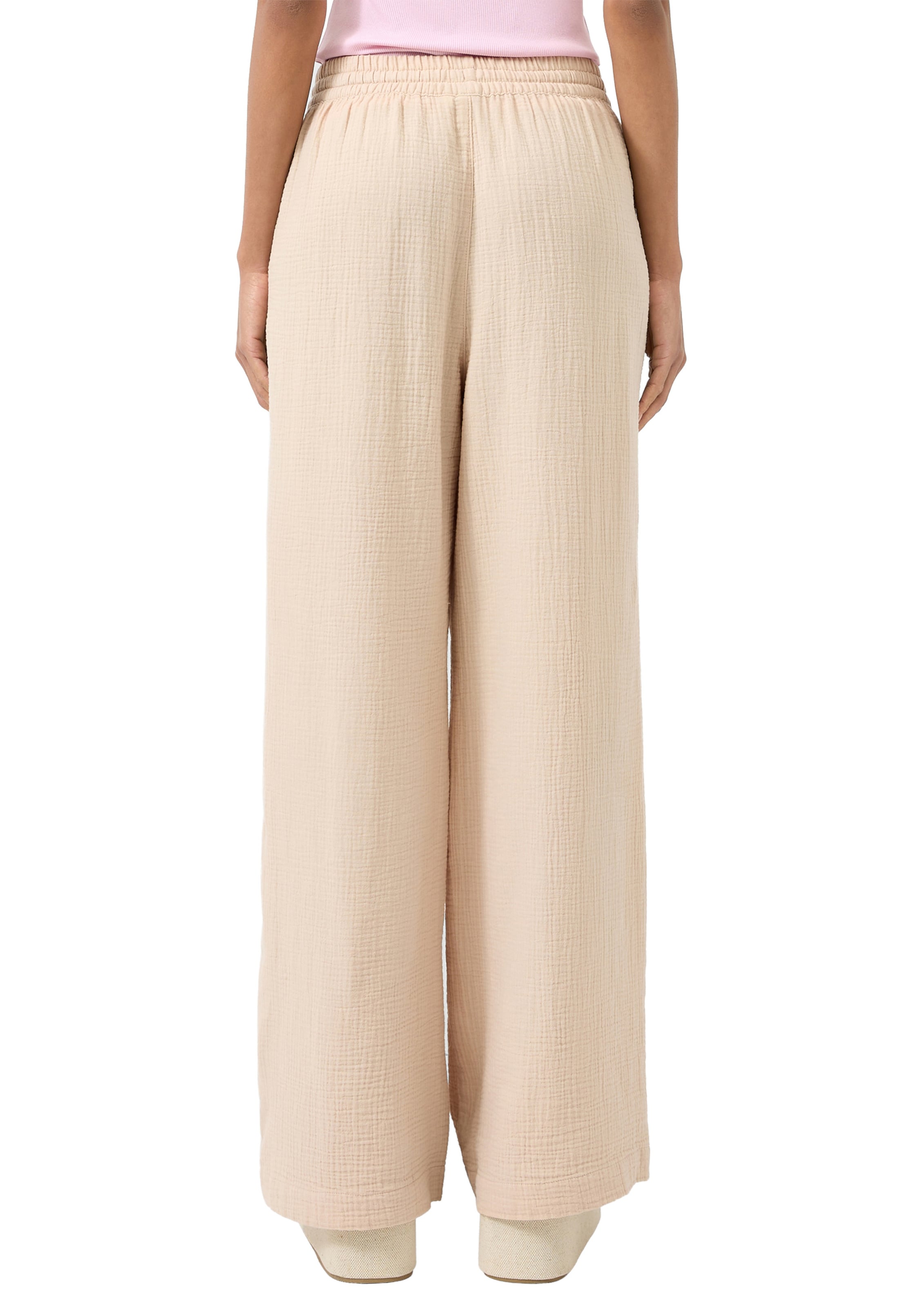 Wide Leg Pantalon QS en beige