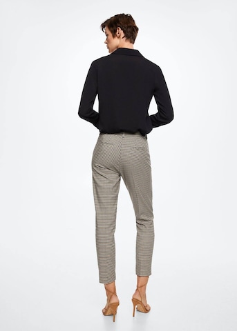 MANGO Slim fit Pleated Pants 'Warm' in Brown