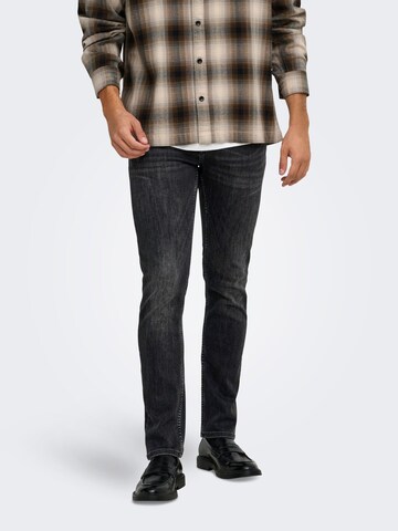 Only & Sons Slimfit Jeans 'ONSLoom' in Zwart: voorkant