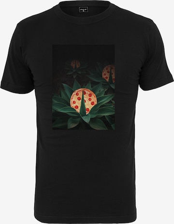 Mister Tee قميص 'Pizza Plant' بلون أسود: الأمام