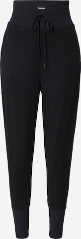 Effilé Pantalon Calvin Klein Sport en noir : devant