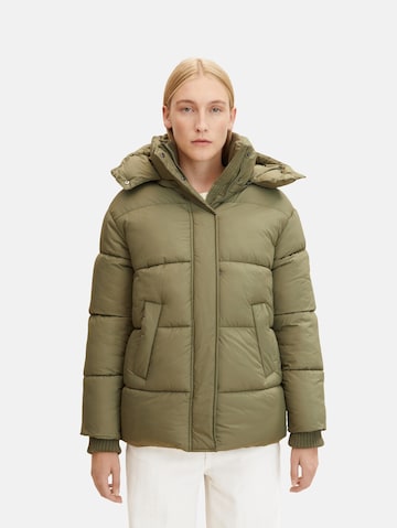 TOM TAILOR Zimní bunda – zelená: přední strana