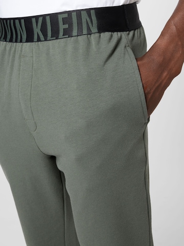 Calvin Klein UnderwearTapered Pidžama hlače - zelena boja
