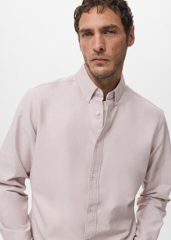 MANGO MAN Regular fit Button Up Shirt 'Oxford' in Pink