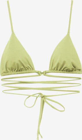Pull&Bear Triangel Bikinitop in Groen: voorkant