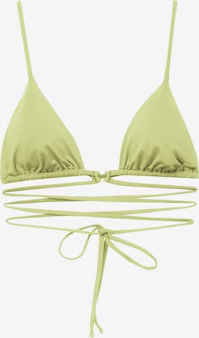 Pull&Bear Trikotni nedrčki Bikini zgornji del | zelena barva: sprednja stran