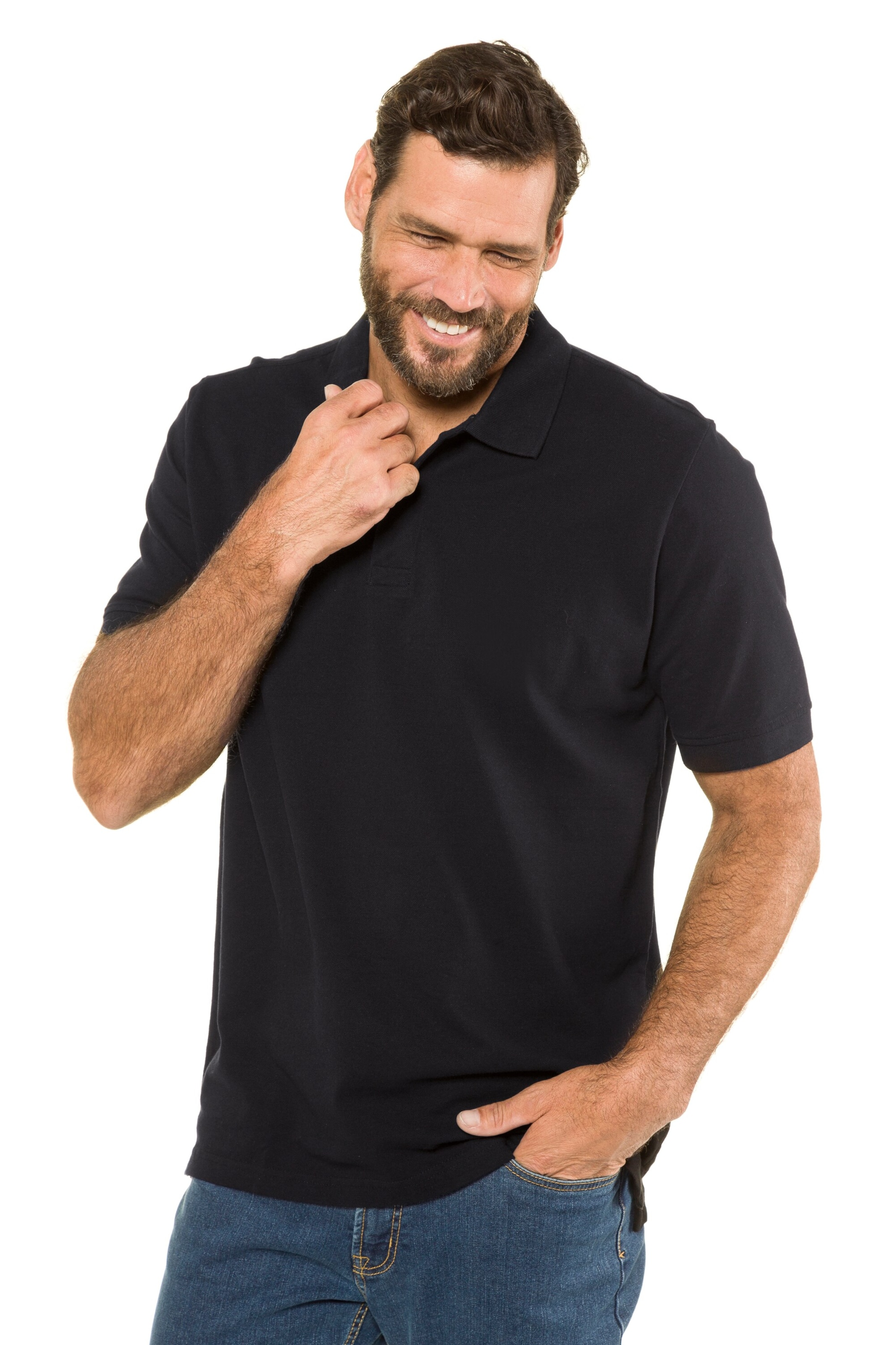 JP1880 Shirt in Zwart: voorkant
