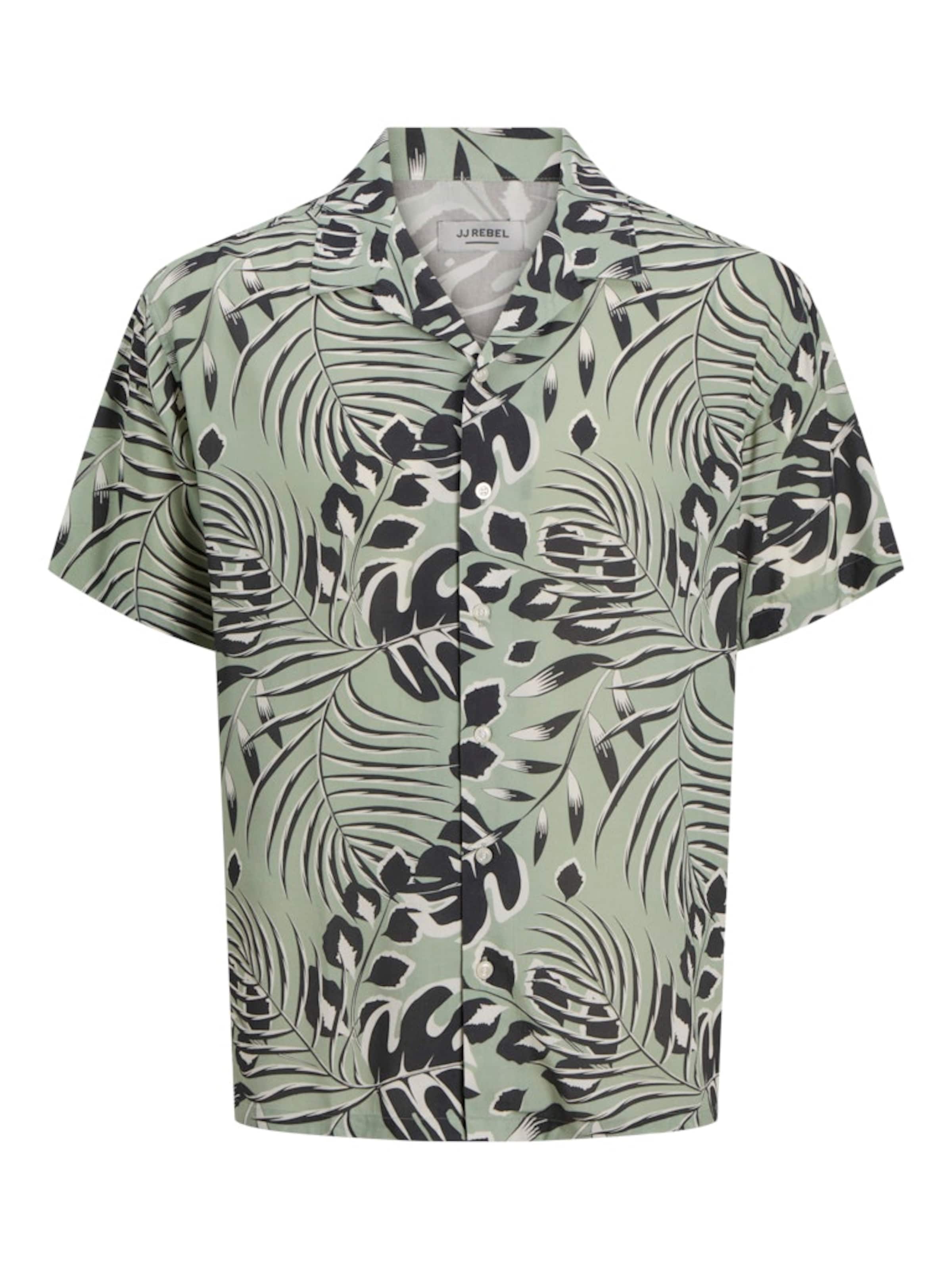 JJ Rebel Comfort Fit Košeľa 'JREBBLOOM RESORT' - Zelená: predná strana