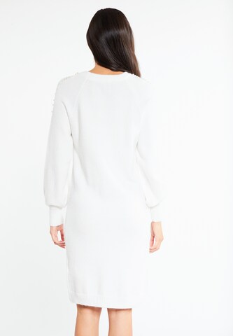 faina - Vestido de malha 'Tuxe' em branco