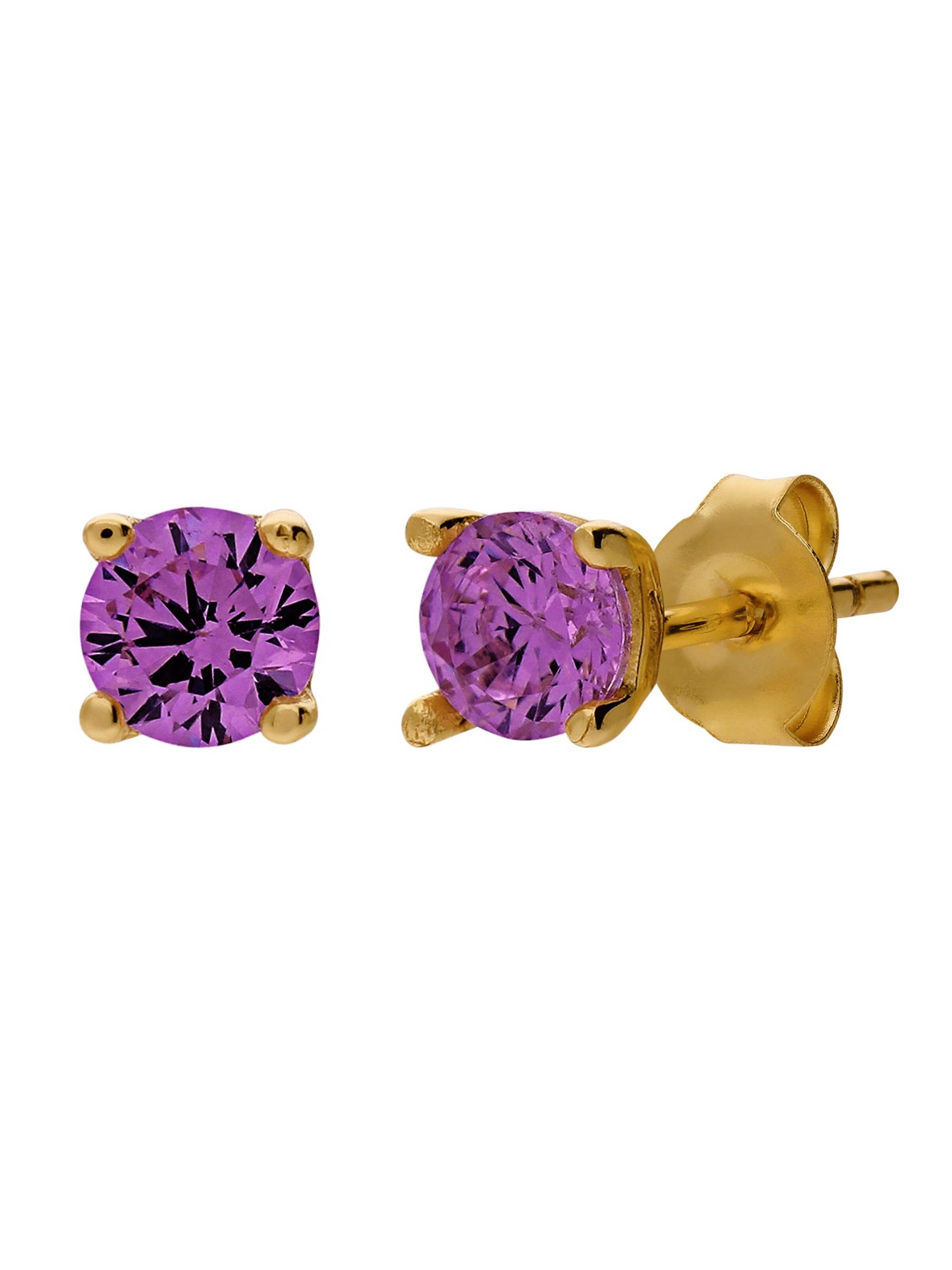 Boucles d'oreilles Lucardi en or : devant