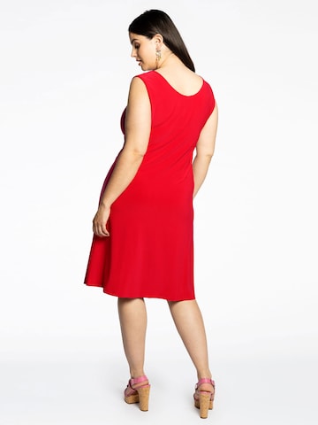 Yoek Jurk ' Sleeveless ' in Rood