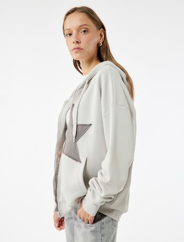 Koton Zip-Up Hoodie in Grey