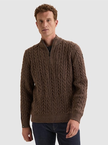 VANGUARD Sweater 'Wool-blend pullover with half-zip' in Purple: front