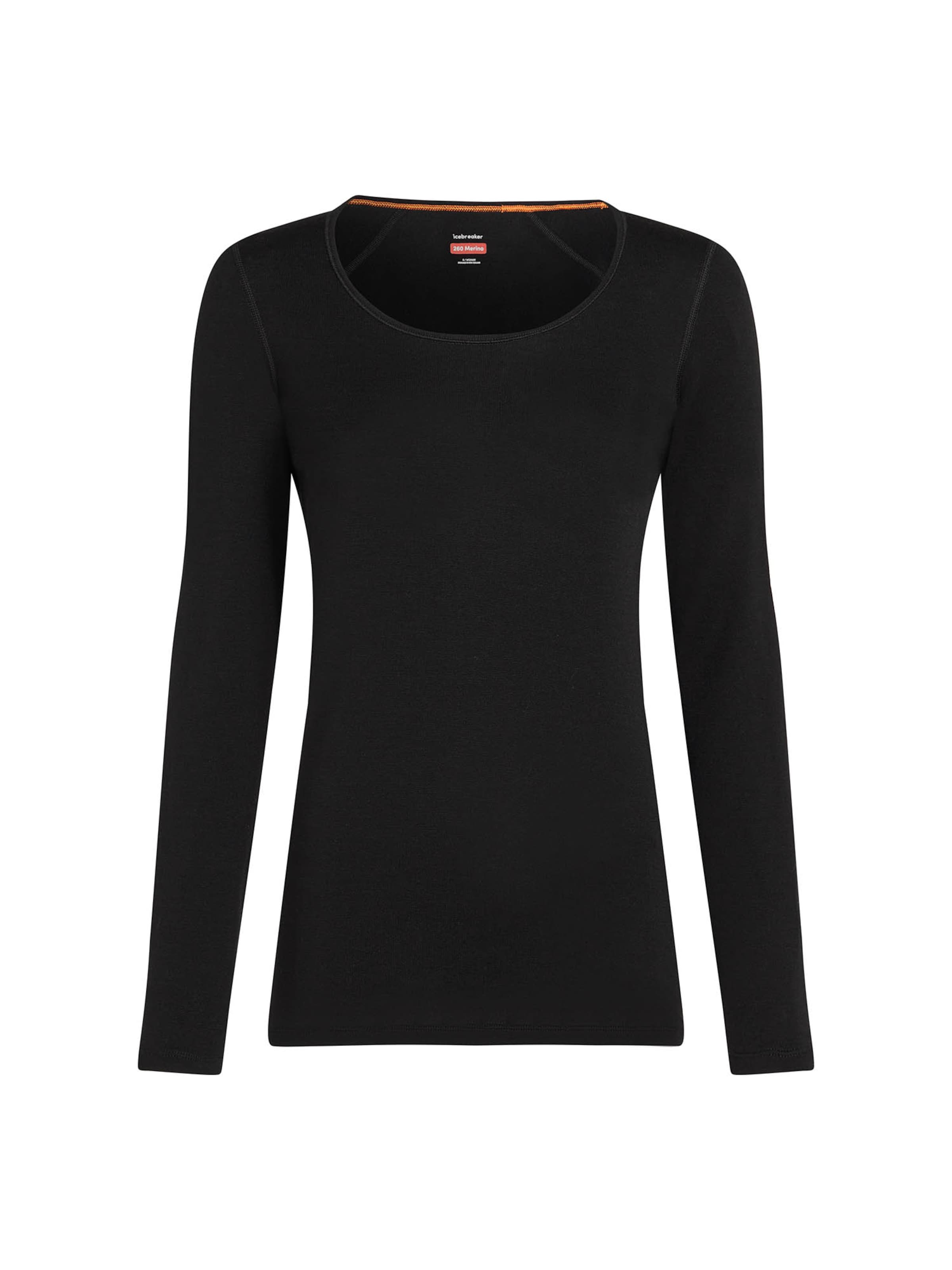 ICEBREAKER Base Layer 'W Mer 260 Tech LS Scoop' in Schwarz: Vorderseite
