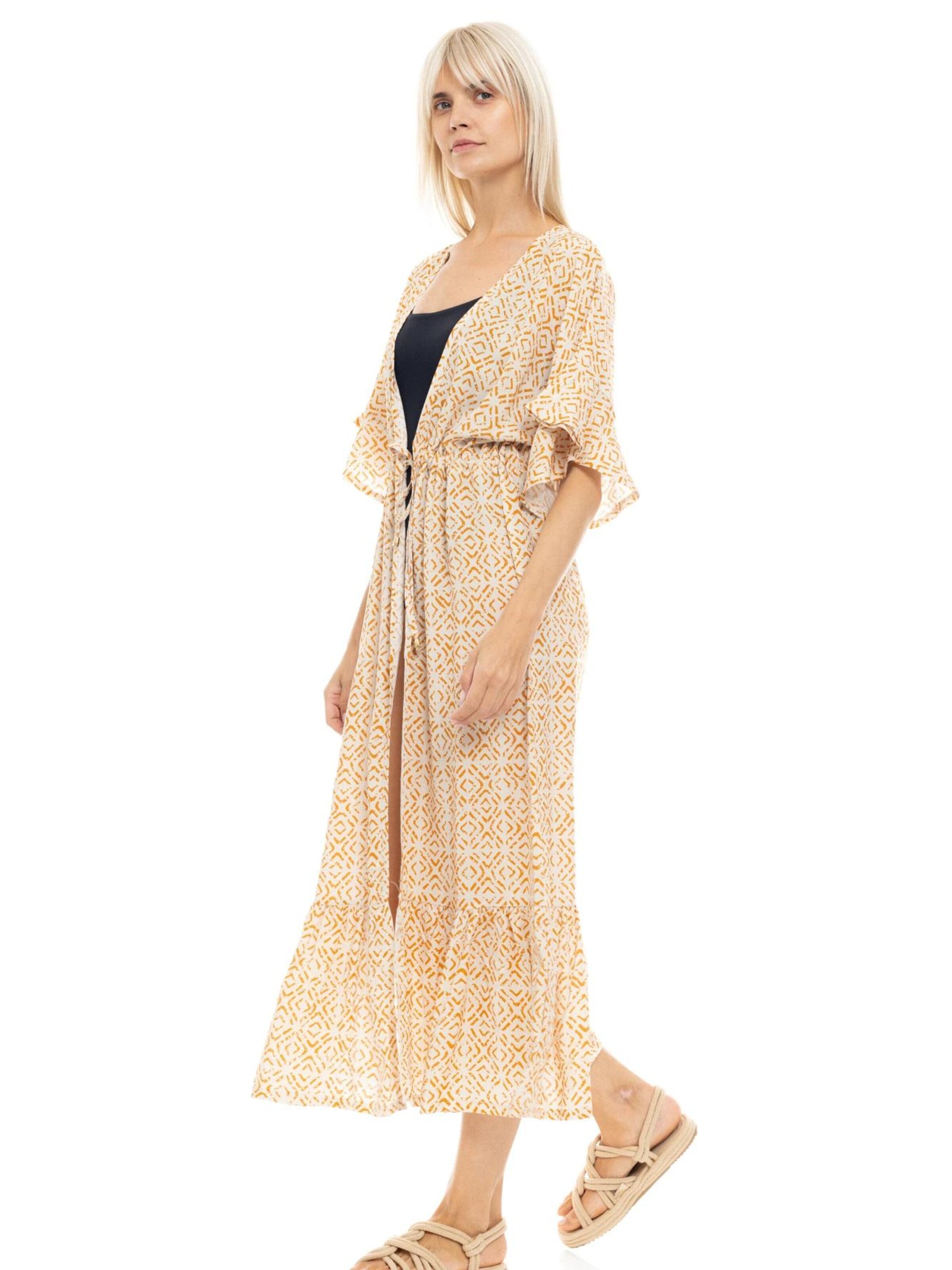 Pink Label Φόρεμα παραλίας 'BEACHWEAR SUNSET' σε κίτρινο