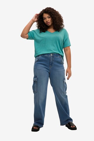 Studio Untold Wide leg Cargojeans in Blauw