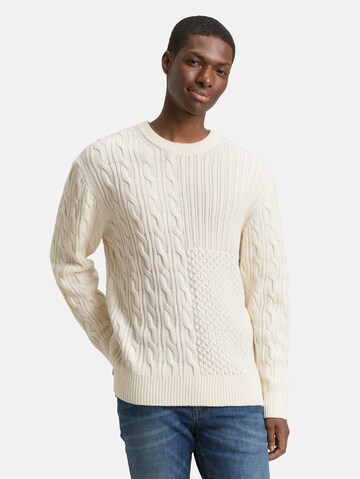 TOM TAILOR DENIM Pullover in Beige: Vorderseite