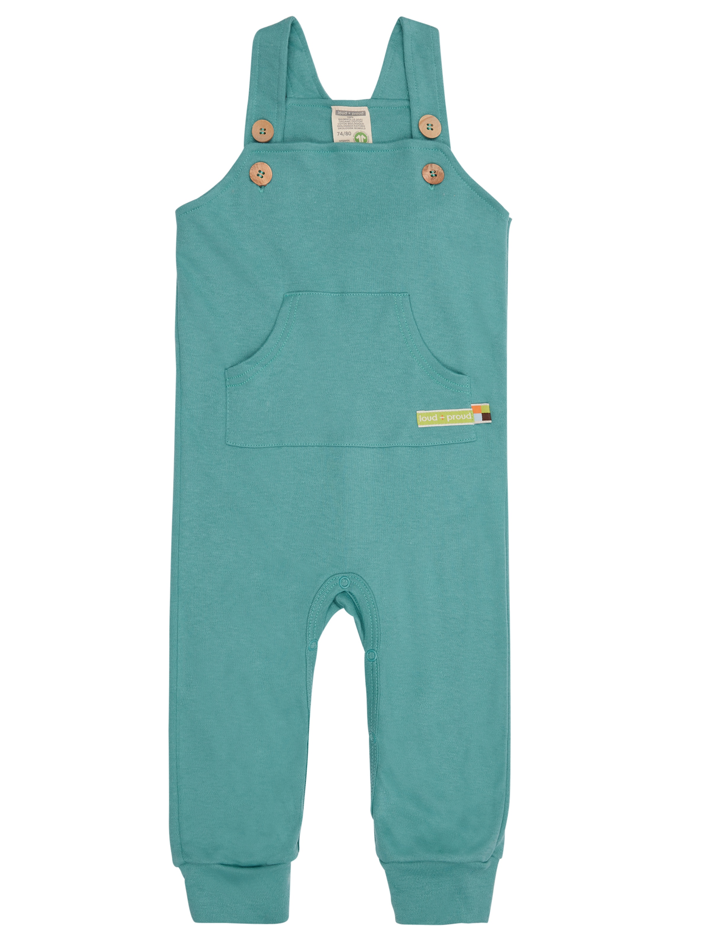 loud + proud Overalls in Green: front