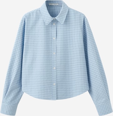 Bluză 'IRUYA' de la MANGO pe albastru: față