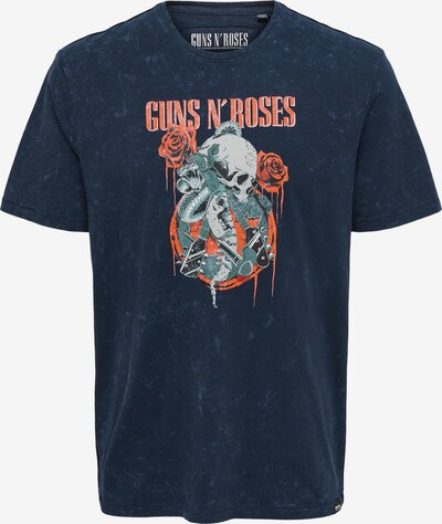 Only & Sons Paita 'Guns and Roses' värissä kyyhkynsininen / punainen, Tuotenäkymä