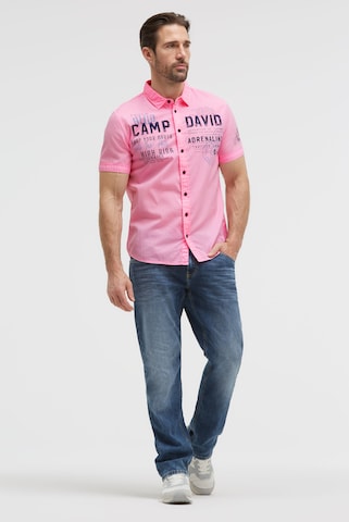 CAMP DAVID Regular fit Button Up Shirt in Pink