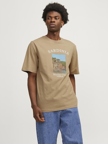 T-Shirt 'Ocean Club' JACK & JONES en beige : devant