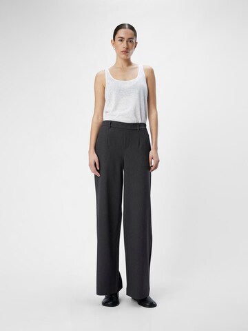 OBJECT Wide leg Pants 'OBJLISA' in Grey