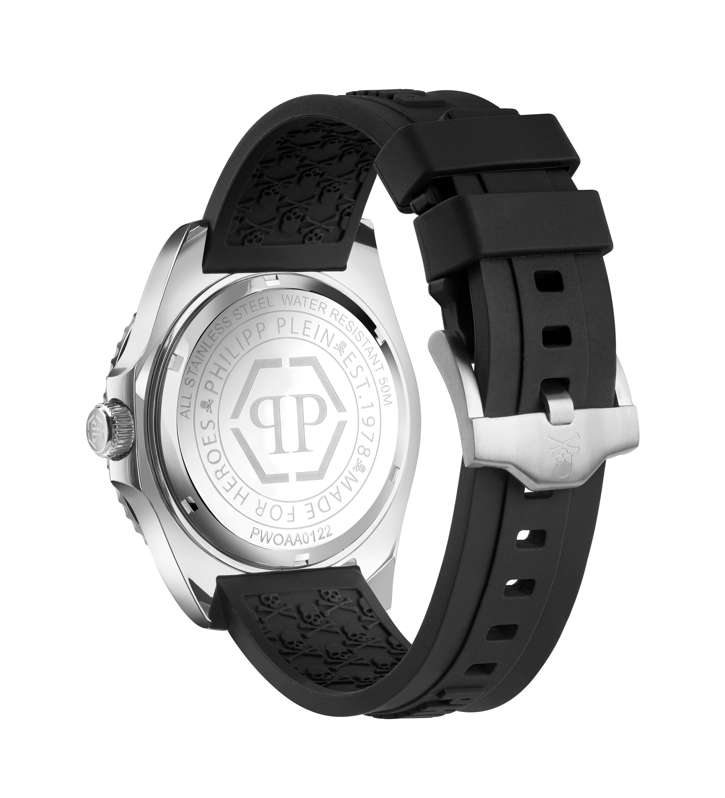 Philipp Plein Watches Analoog horloge 'THE $KULL DIVER' in Zwart