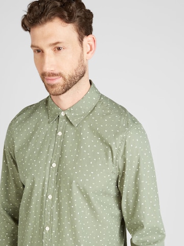 MUSTANG Regular fit Button Up Shirt 'ELMORE' in Green