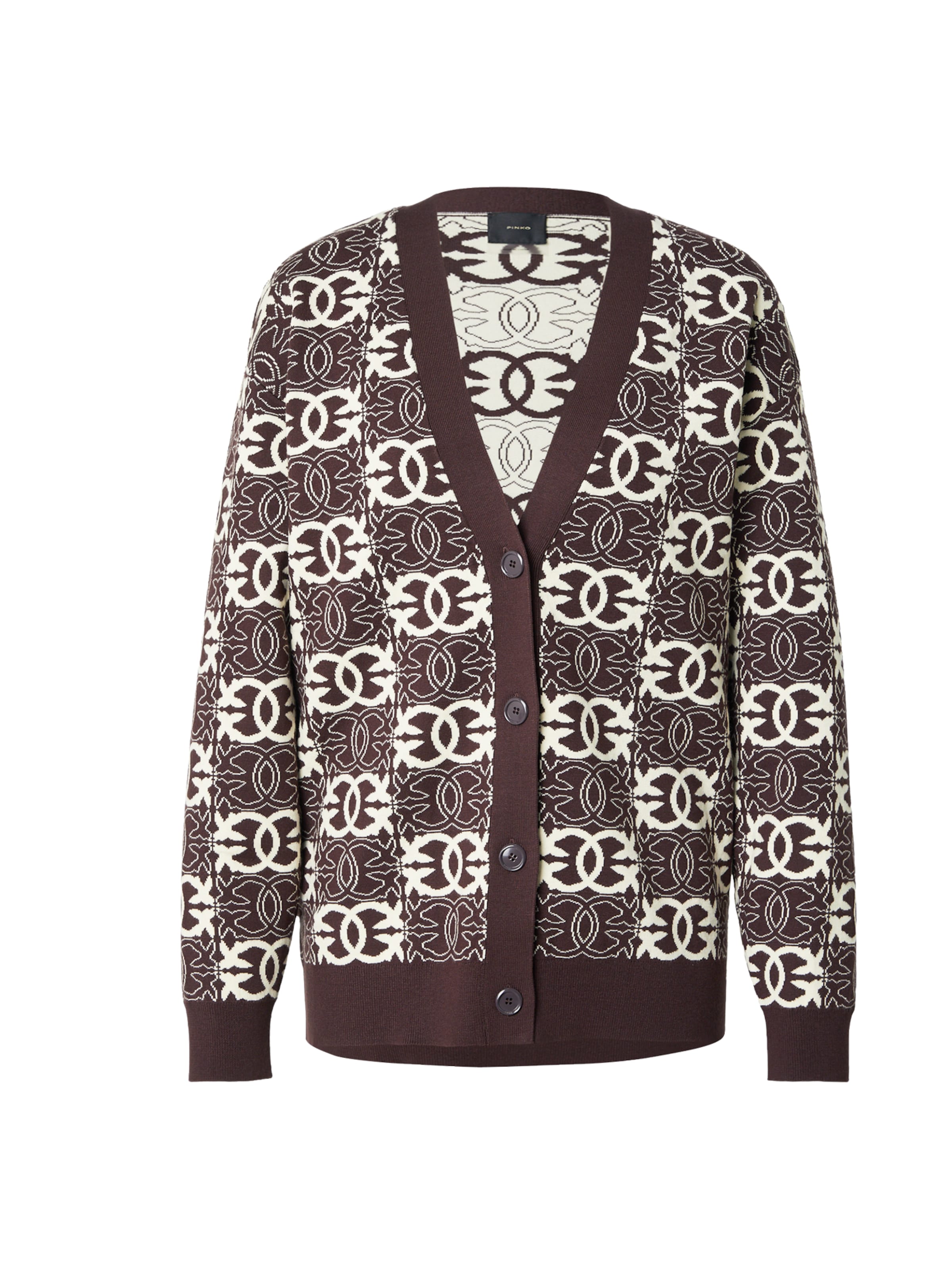 PINKO Knit Cardigan in Brown: front