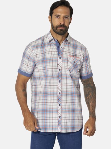 Jan Vanderstorm Comfort fit Button Up Shirt 'Poular' in Blue: front