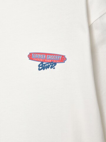 Pull&Bear Koszulka 'SUMMER GROCERY' w kolorze biały