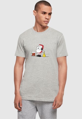 Maglietta 'Peanuts Snoopy Santa' di Merchcode in grigio: frontale