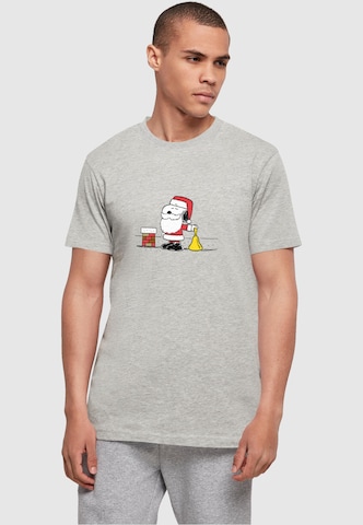 T-Shirt 'Peanuts Snoopy Santa' Merchcode en gris : devant