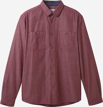 TOM TAILOR Regular fit Button Up Shirt in Red: front