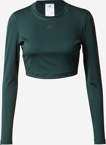ADIDAS SPORTSWEAR Performance Shirt 'Trainicons 3-Stripes' in Green: front