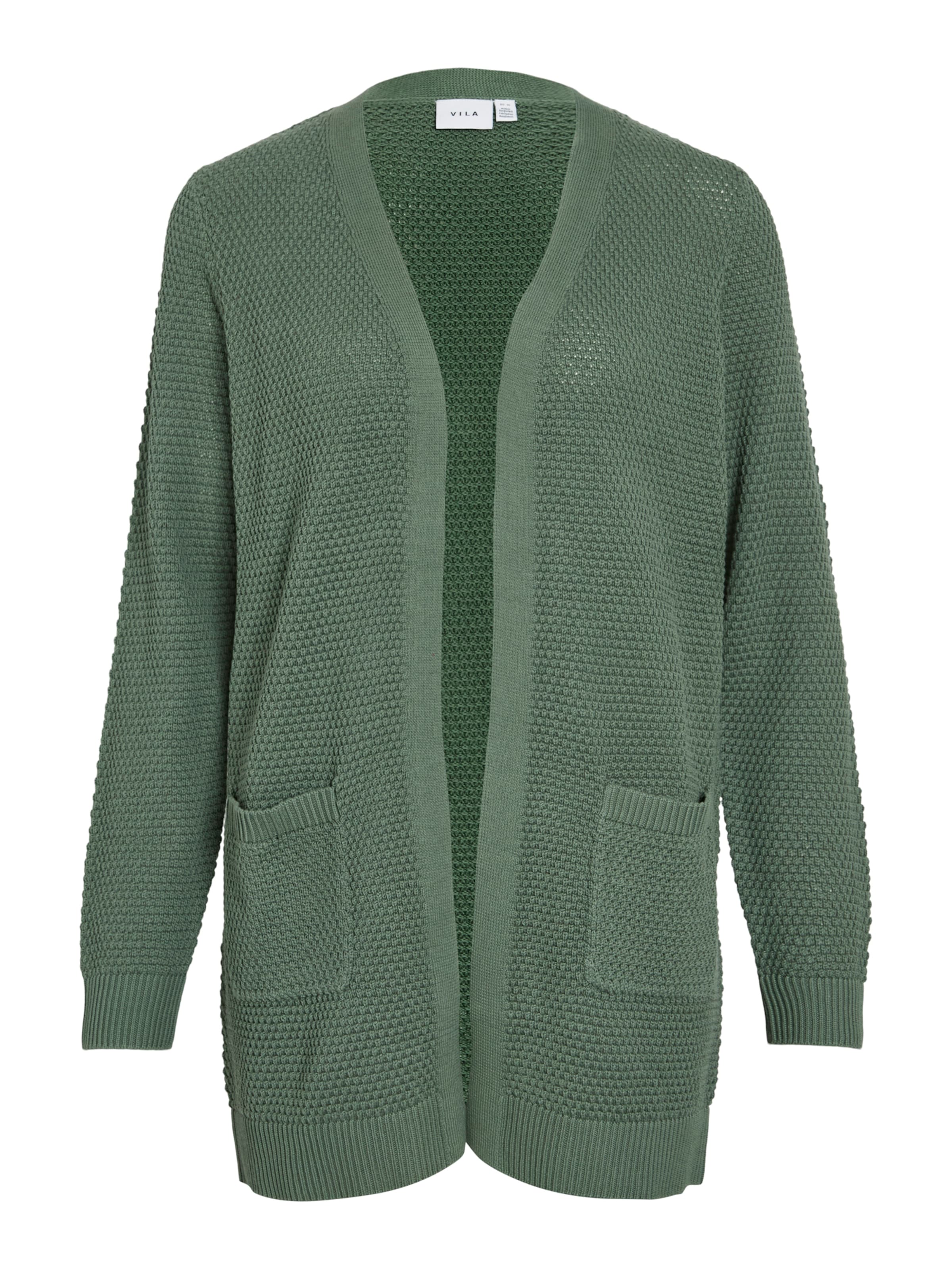 VILA Knit cardigan 'VIDALO' in Green: front